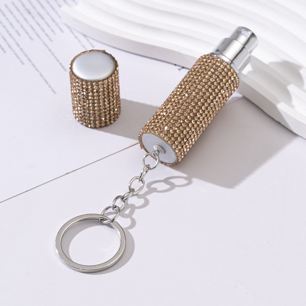 Wholesale Diamond-encrusted Perfume Bottle Portable Keychain